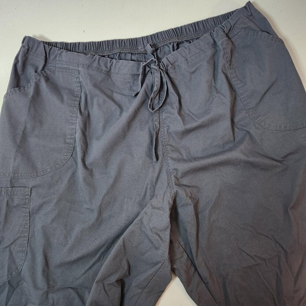 ScrubStar Women’s Grey Scrub Pants Size 3X – Multi-Pocket